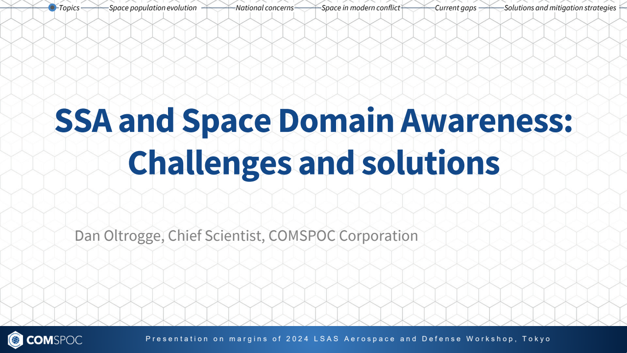 Addressing space threats by using commercial SSA and SDA - Presentation