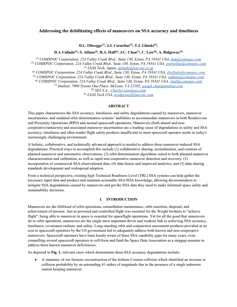 Addressing the debilitating effects of maneuvers on SSA accuracy and timeliness - Paper