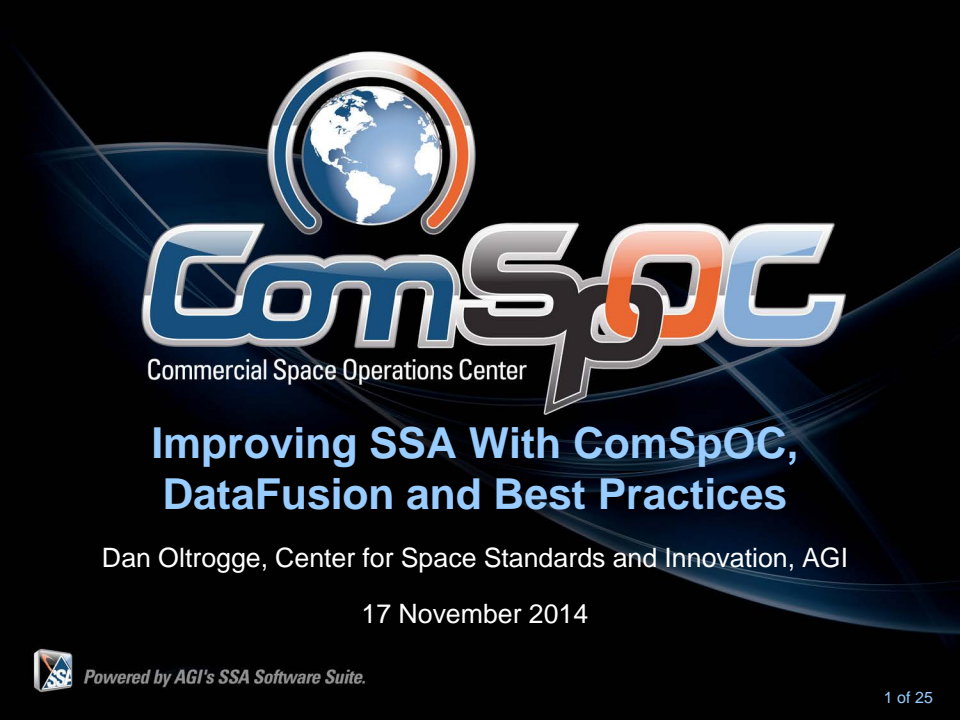 Improving SSA With COMSPOC, Data Fusion and Best Practices - Presentation