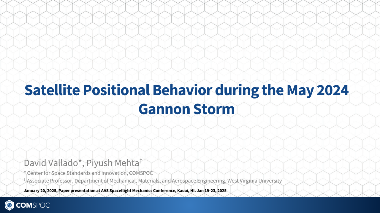 LEO satellite behavior during the May 2024 Gannon geomagnetic storm - Presentation