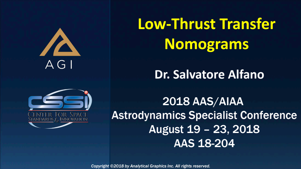 Low-Thrust Transfer Nomograms - Presentation