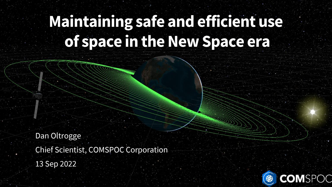 Maintaining safe and efficient use of space in the New Space era - Presentation