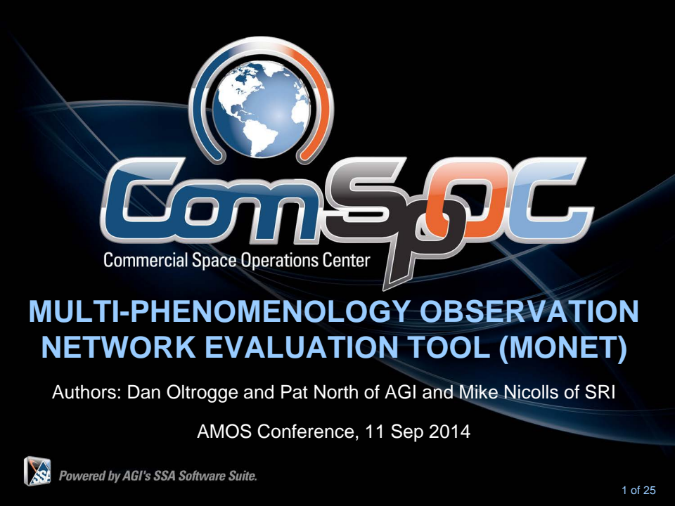 Multi-Phenomenology Observation Network Evaluation Tool (MONET) - Presentation