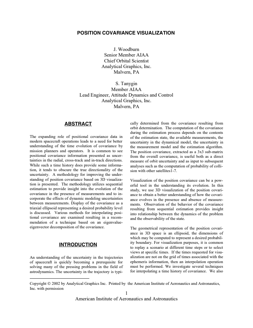 Position Covariance Visualization - Paper
