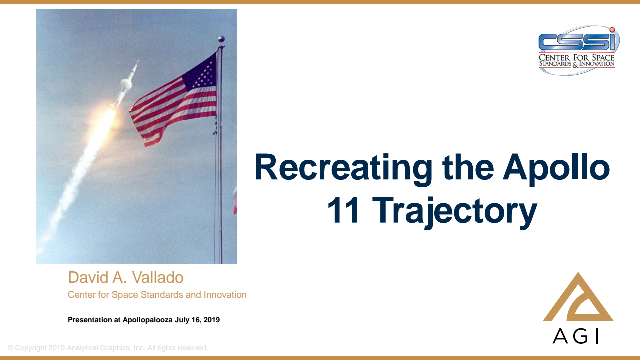 Recreating the Apollo 11 trajectory - Presentation