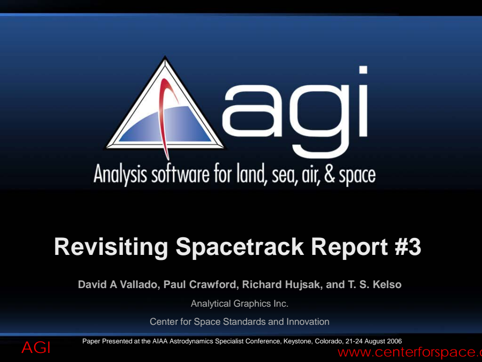 Revisiting Spacetrack Report #3 - Presentation