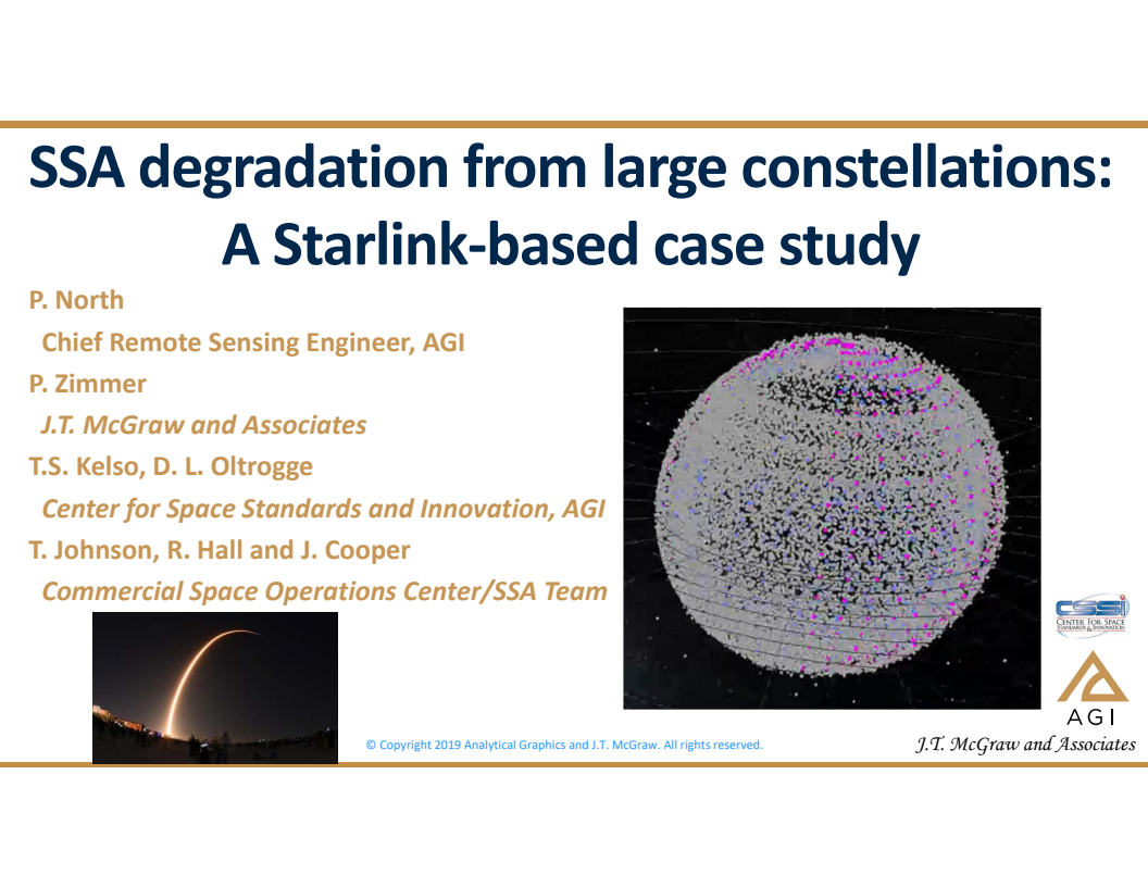 SSA degradation from large constellations: A Starlink-based case study - Presentation