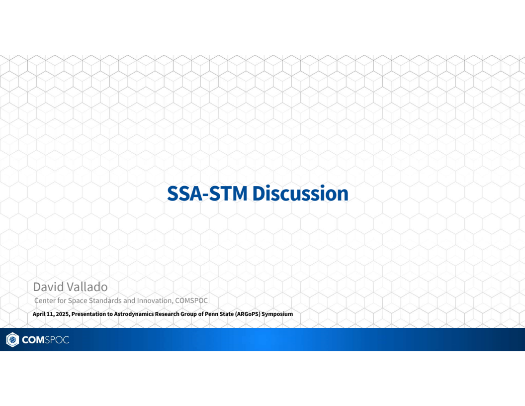 SSA-STM Discussion at Penn State - Presentation