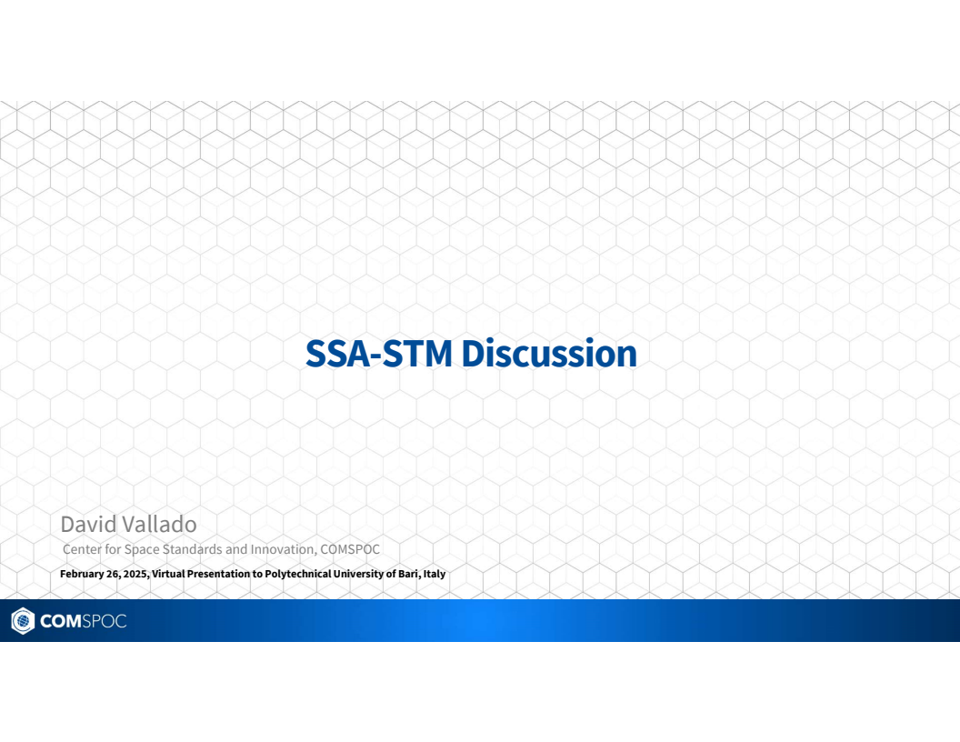 SSA-STM Discussion at University of Bari - Paper