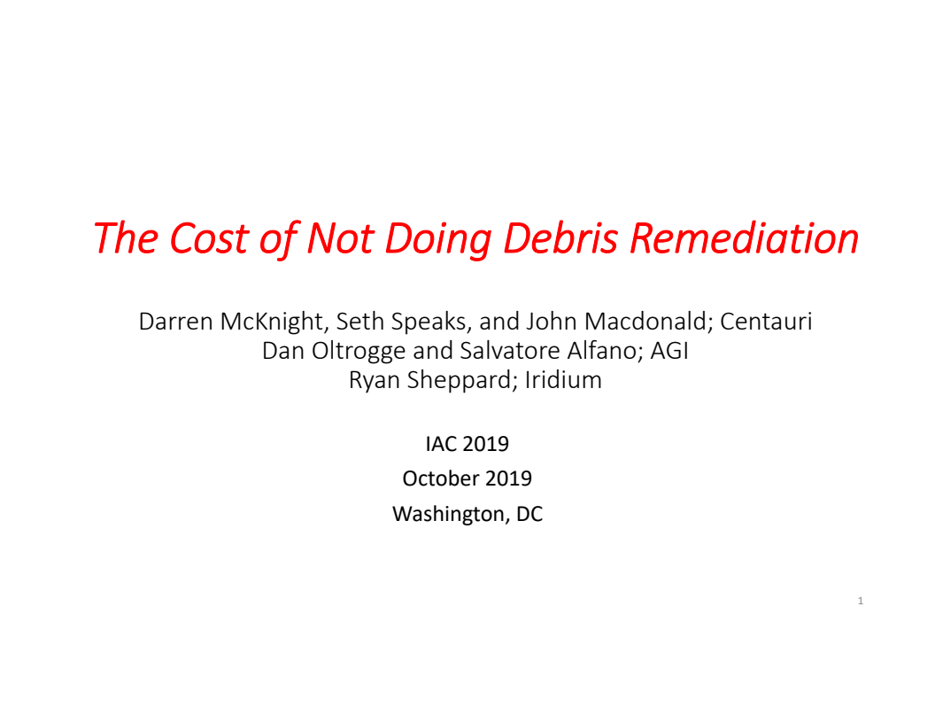 The cost of not doing debris remediation - Presentation