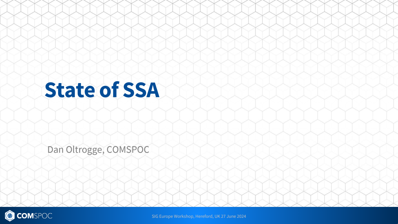 The state of SSA today - Presentation