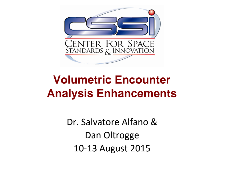 Volumetric encounter analysis enhancements - Presentation